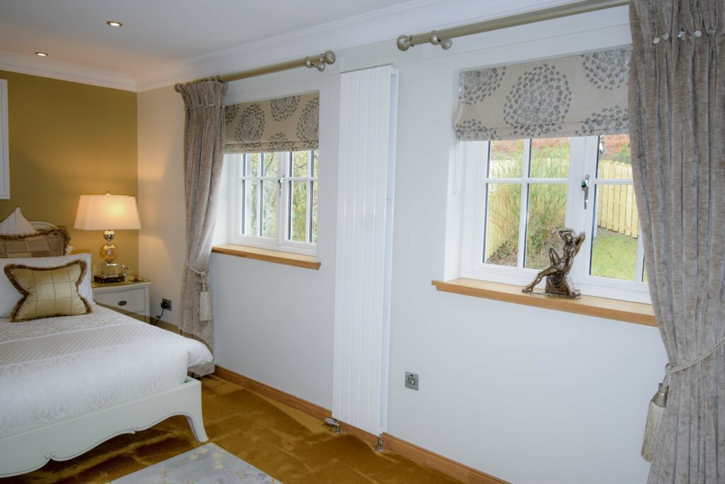The beautiful bedroom in our Skyfall Hideaway, Glencoe