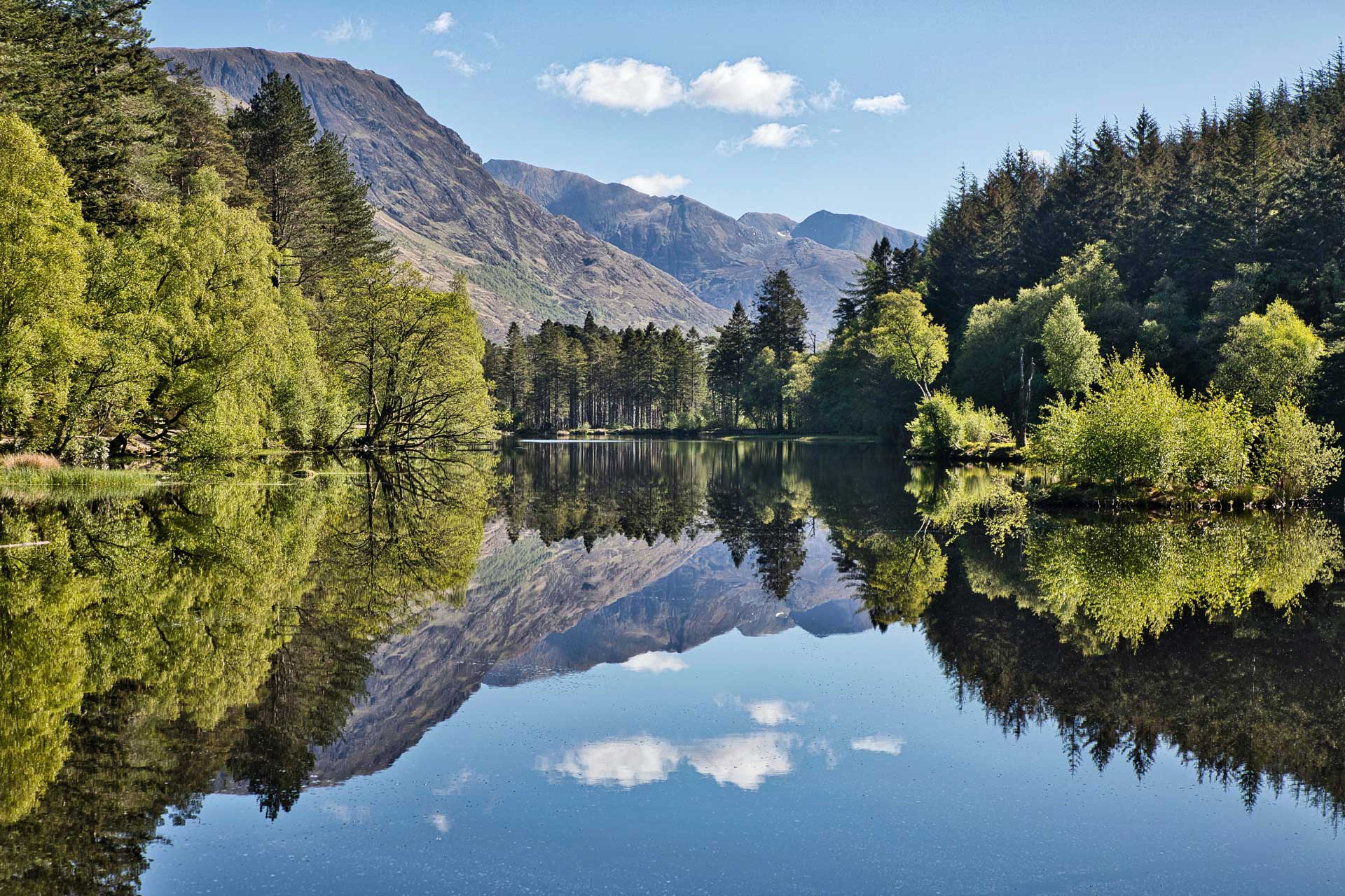 The Glencoe Lochan is popular for walks with guests at Glencoe Hideaways