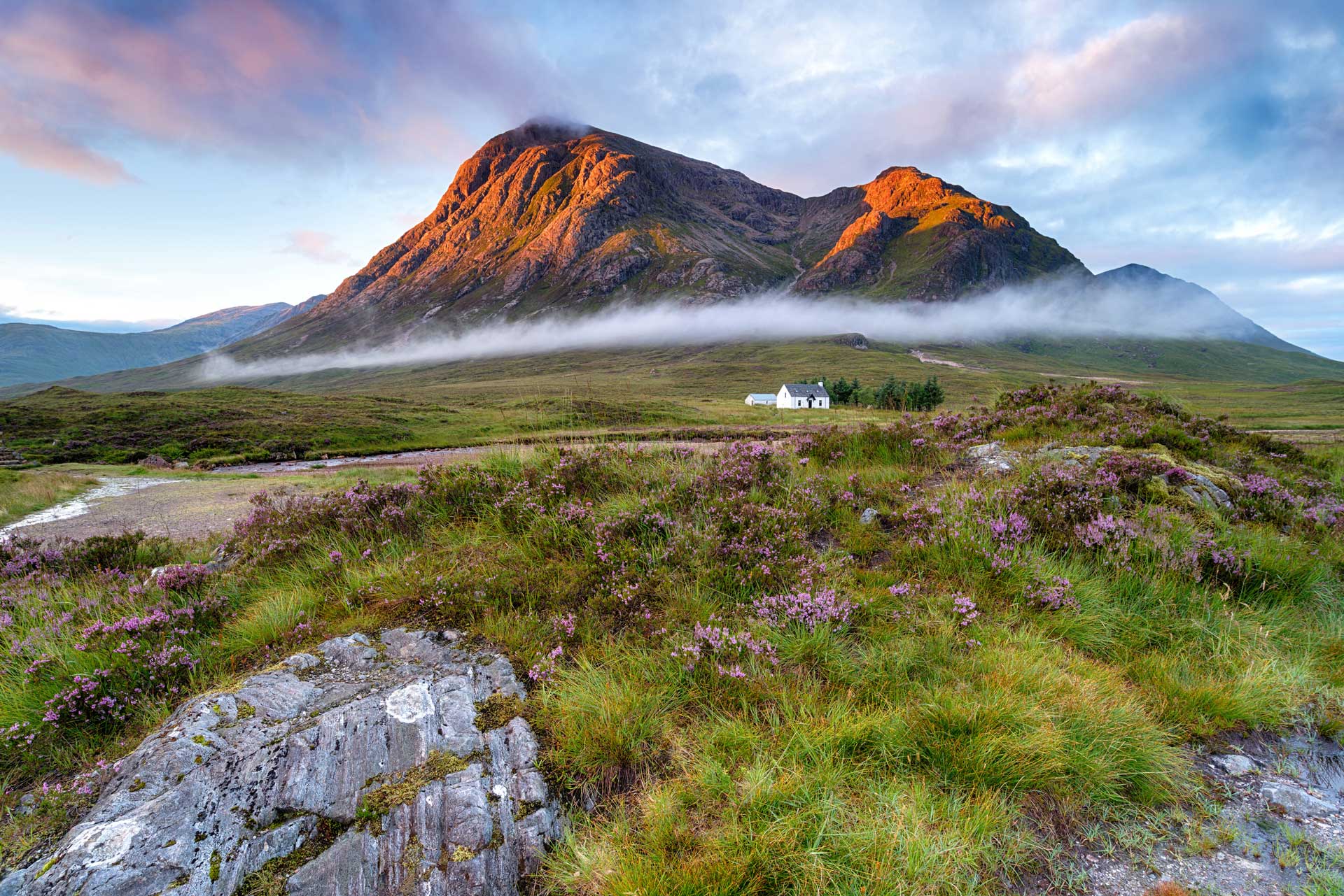 Sunrise in Glencoe, why not join a photography course with Glencoe Photography and brush up on your camera skills